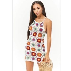 Patchwork Crochet Mini Dress